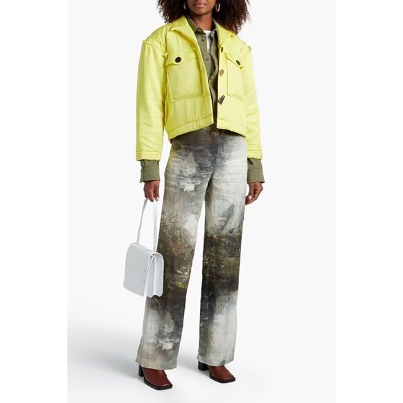 Rejina Pyo 100% silk Daphne padded Jacket citrus yellow size M - Picture 3 of 10